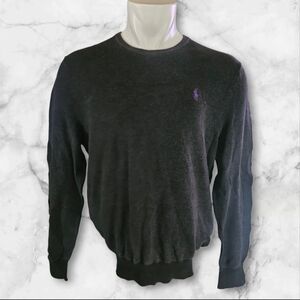 Polo Ralph Lauren Pima Cotton Sweater Men’s XL Black Purple Pony Crewneck